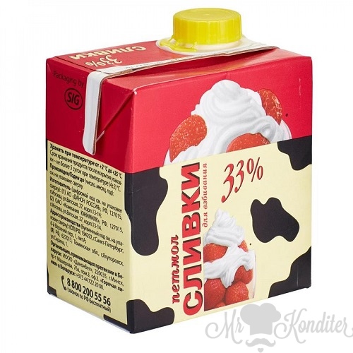 Сливки Петмол 33% 0,5л